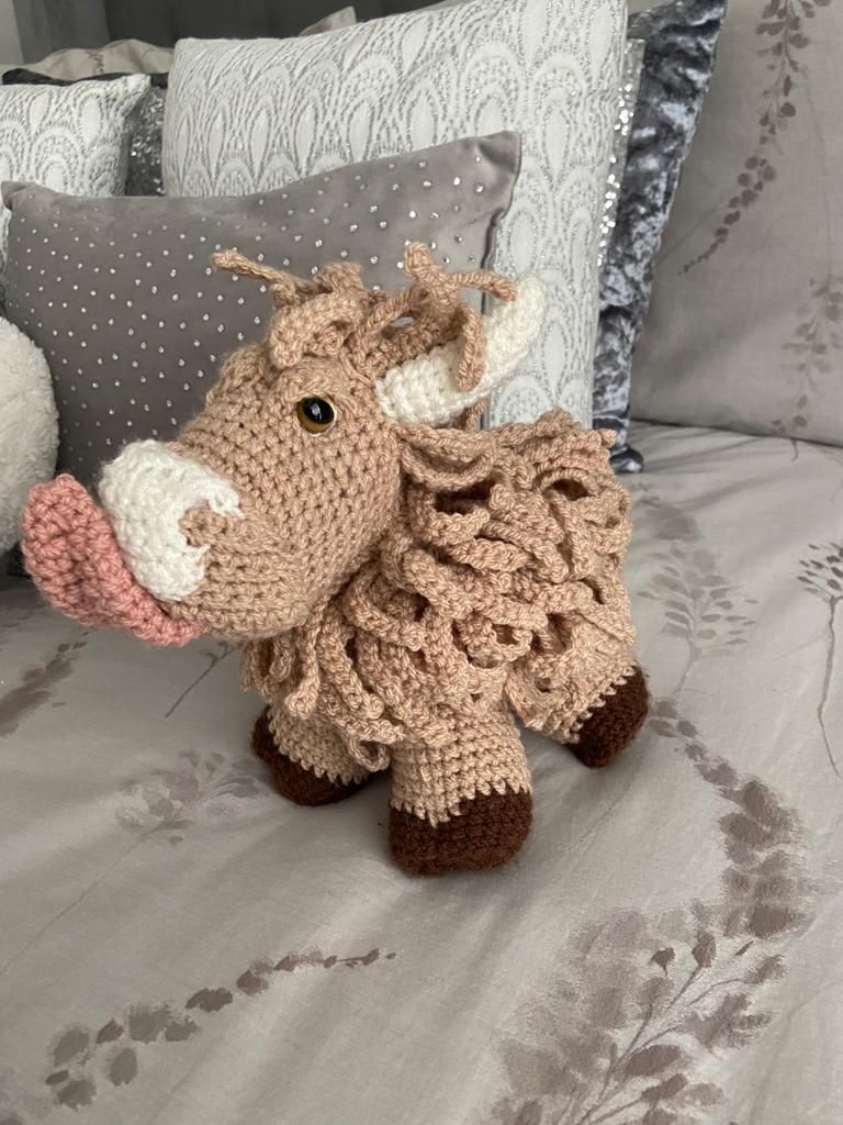 Amigurumi Crochet Highland Cow Doll Pattern Review by Kate for Cottontail Whiskers