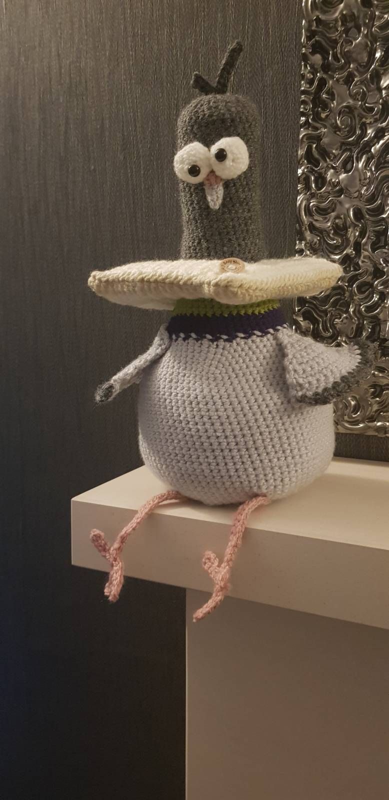 Amigurumi Crochet Pigeon Doorstop Pattern Review by Annette for Cottontail Whiskers