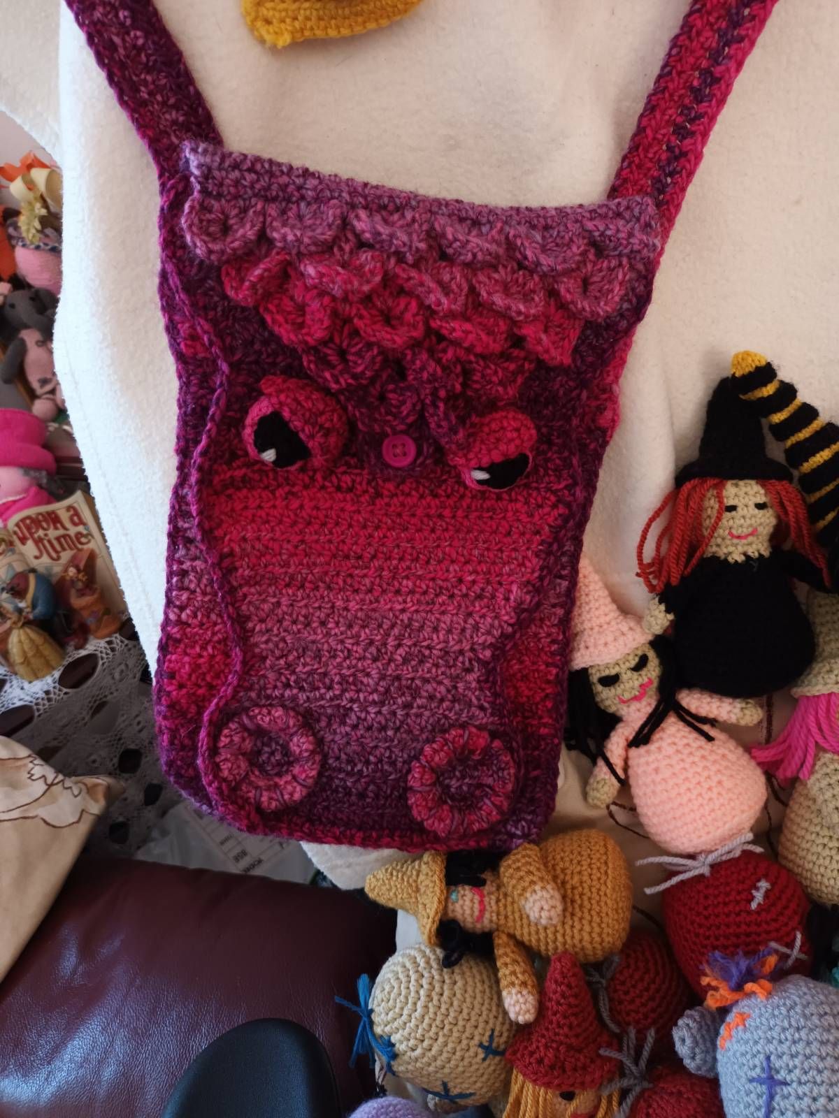 Amigurumi Dragon Crochet Bag Pattern Review by Mrs C Duwell for Cottontail and Whiskers
