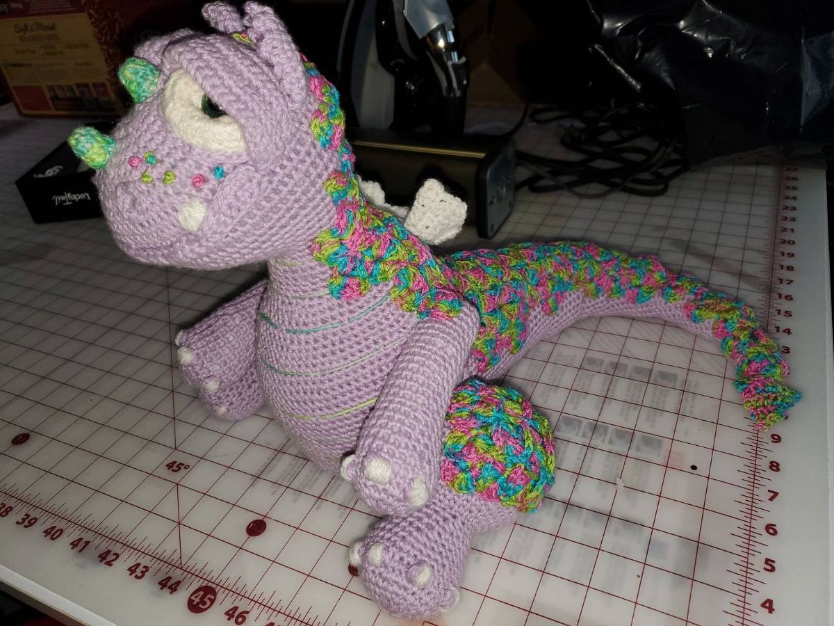 Amigurumi Dragon Crochet Doll Pattern Review by George Ann Watson for Cottontail Whiskers