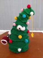 Crochet Amigurumi Christmas Tree Doorstop Pattern Review by Jeanette for Cottontail and Whiskers