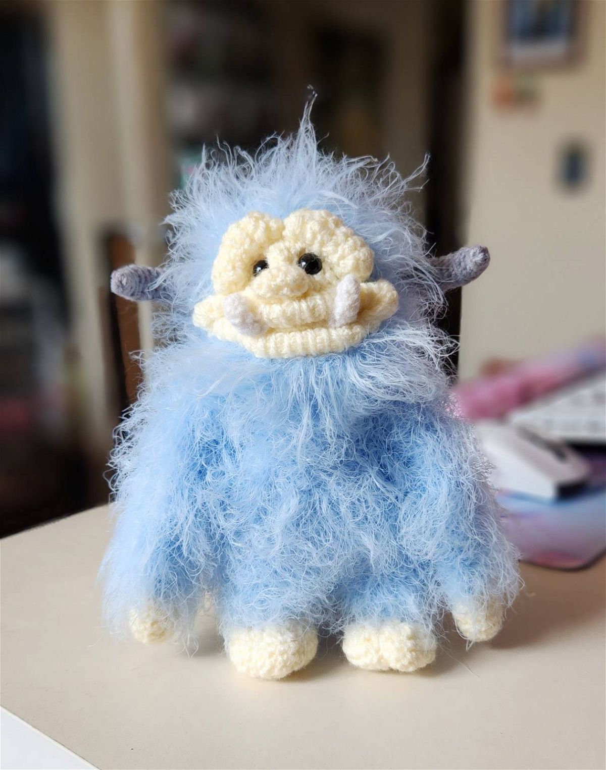 Crochet Amigurumi Fluffy Monster Pattern Review by Weezietoo for Cottontail Whiskers