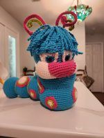 Crochet Amigurumi Hookah Blue Caterpillar Pattern Review by Kathryn Emory for Cottontail Whiskers
