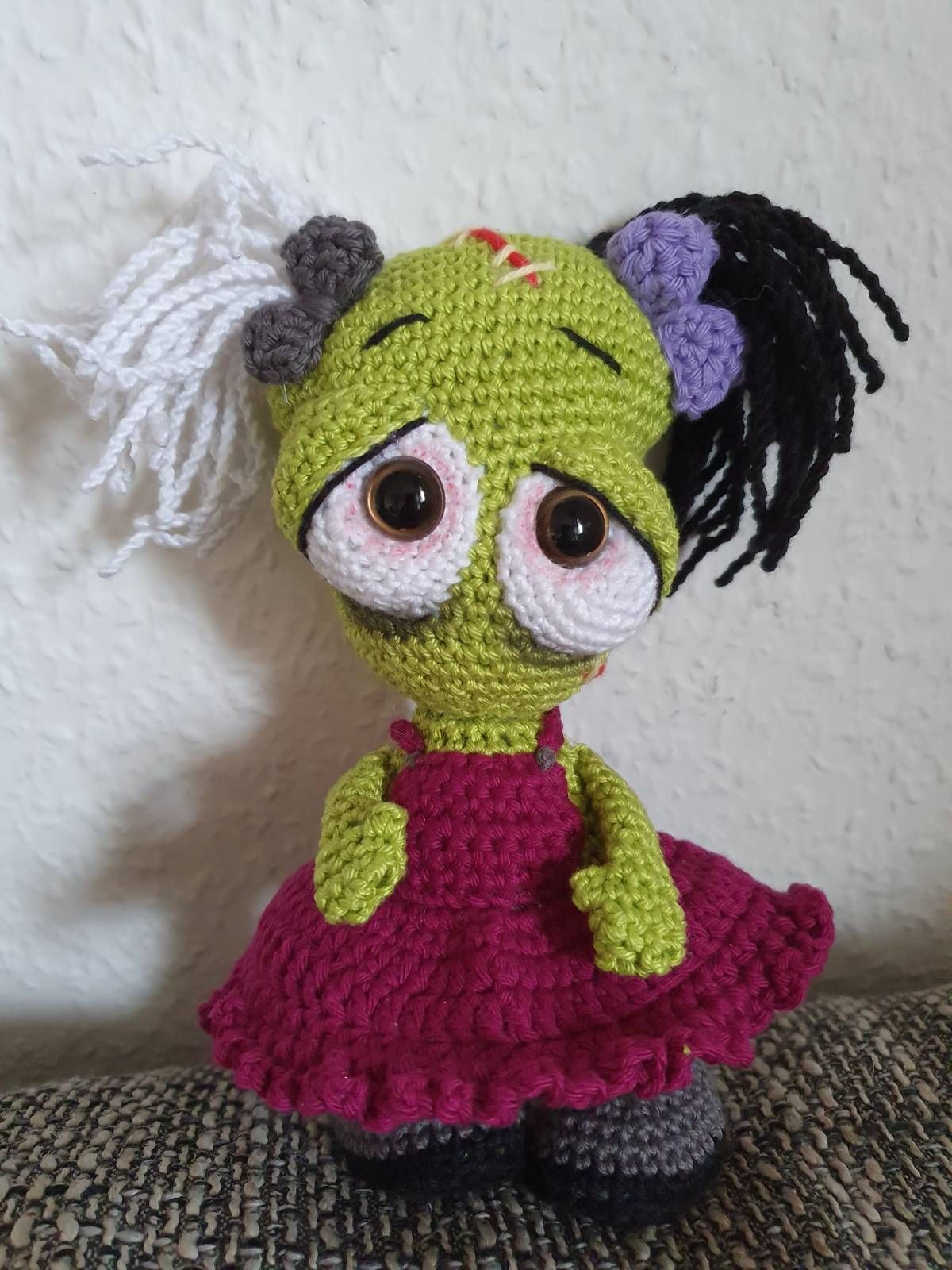 Amigurumi Drip Frankenstein Girl Crochet Pattern With FREE Eyeball ...