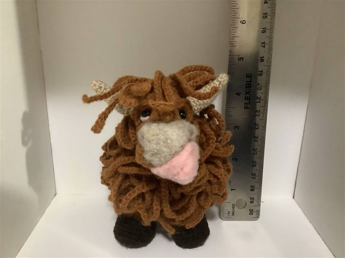Crochet Highland Cow Amigurumi Pattern Review by Donna Legare for Cottontail Whiskers