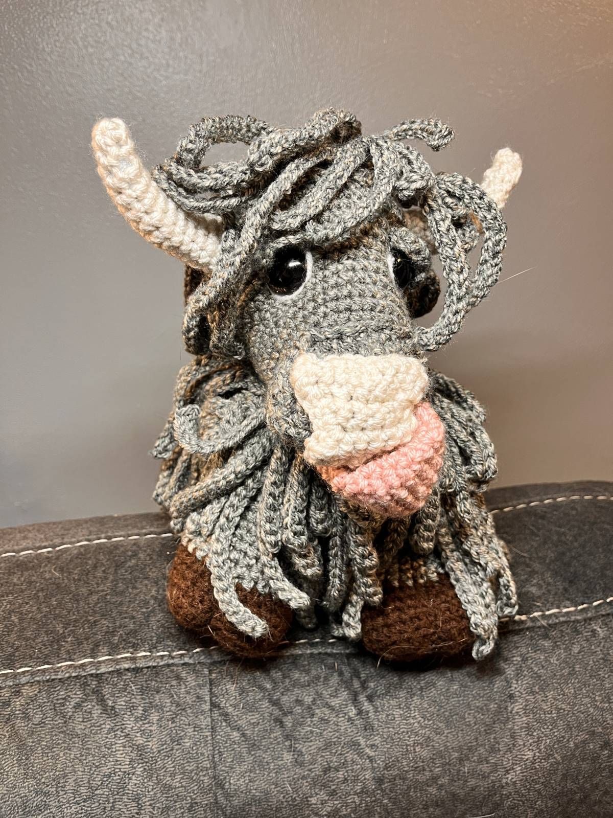 Crochet Highland Cow Pattern Review by Darcy Juday for Cottontail Whiskers