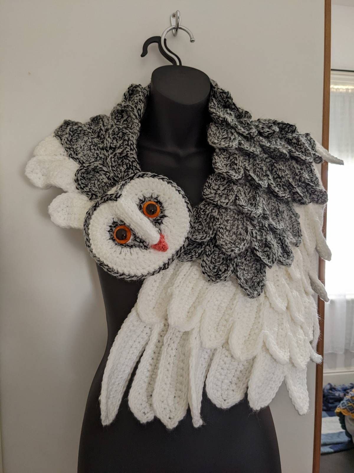 Crochet Owl Pattern Shawl Amigurumi Review by Denise Wells for Cottontail Whiskers
