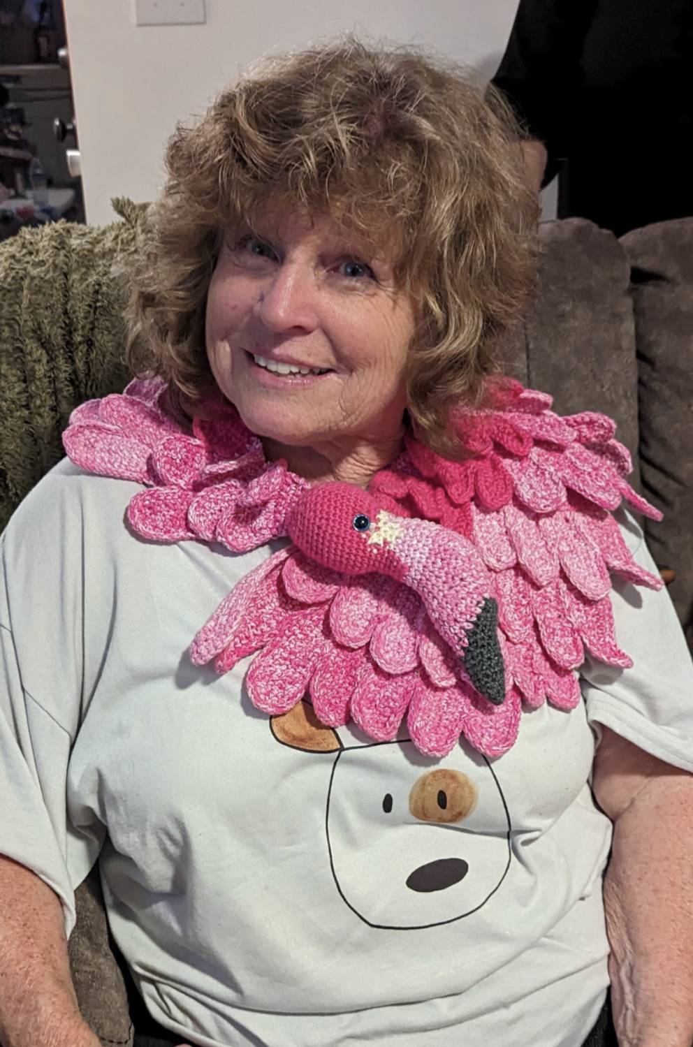 shawl flamingo pleated