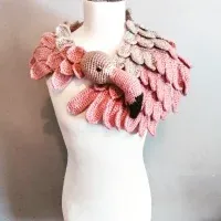 Pink Flamingo Crochet Shawl Pattern Review by Marie France Guerin for Cottontail Whiskers