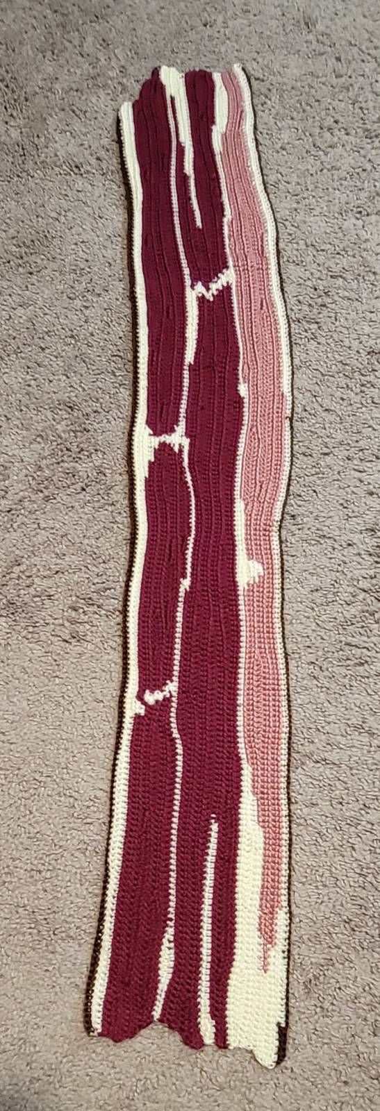 Streaky Bacon Pork Belly Scarf Crochet Pattern Review byTammy Neufeld for Cottontail and Whiskers