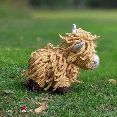 Highland cow amigurumi pattern crochet by cottontail and whiskers